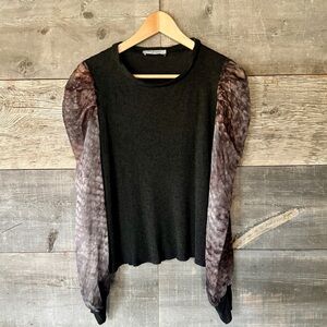 Lola & Sophie New York Black Purple Silk Top‎ Witchy Fairy Grunge Whimsigoth S